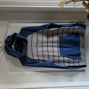 Men's Quicksilver light weight hoodie. Mostly blue and gray.  Lightly worn.